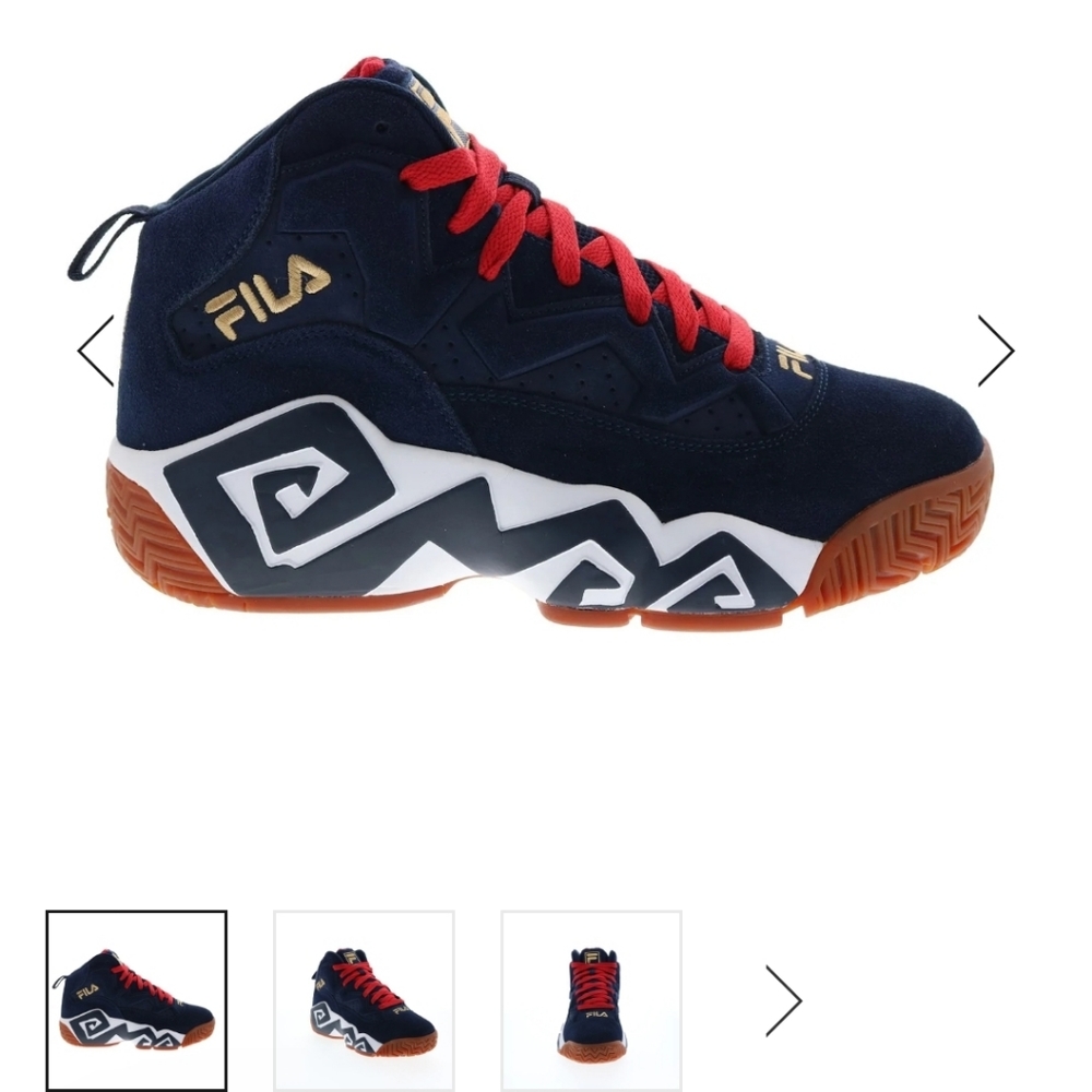 Fila MB 1VB90141-424 Mens Blue Suede Athletic Basketball Shoes